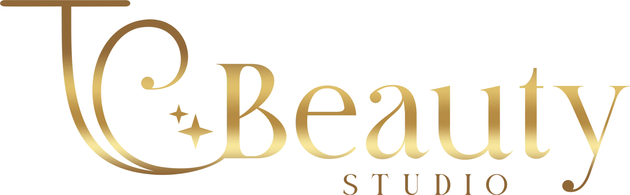 TC Beauty Studio full logo in gold gradient
